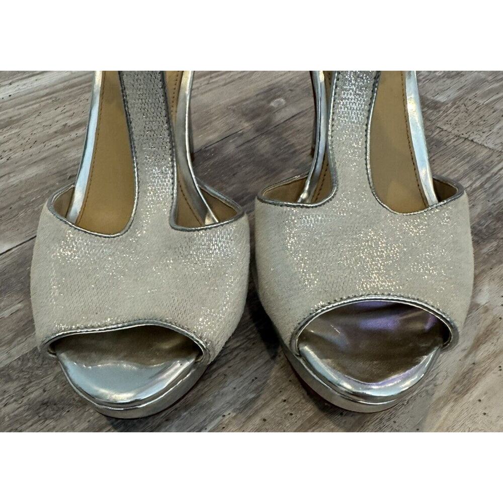 ANTONIO MELANI Women’s Silver Embellished Strappy Stiletto High Heels Sz 8.5M - Picture 3 of 7